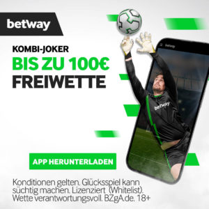 betway 100€ Freiwette - Gratis Sportwette
