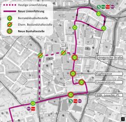 Der Vorschlag des Ökolöwen zur neuen Linienführung des Bus 89. Karte: Ökolöwe