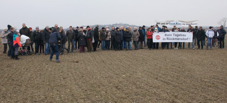 Protest am 9. Februar auf dem Acker bei Rückmarsdorf. Foto: BI Rückmarsdorf