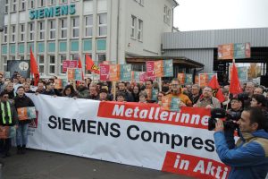 Über 300 Beschäftigte in Leipzig demonstrierten für den Erhalt ihres Werkes. Foto: IG Metall Leipzig