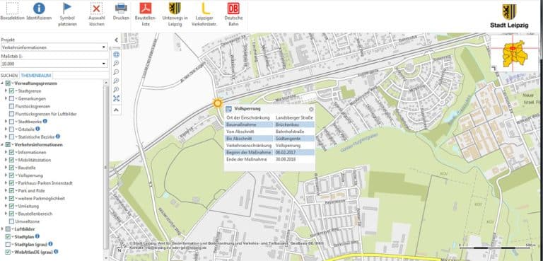 Wo bitte findet man zur digitalen Baustellenkarte der Stadt Leipzig