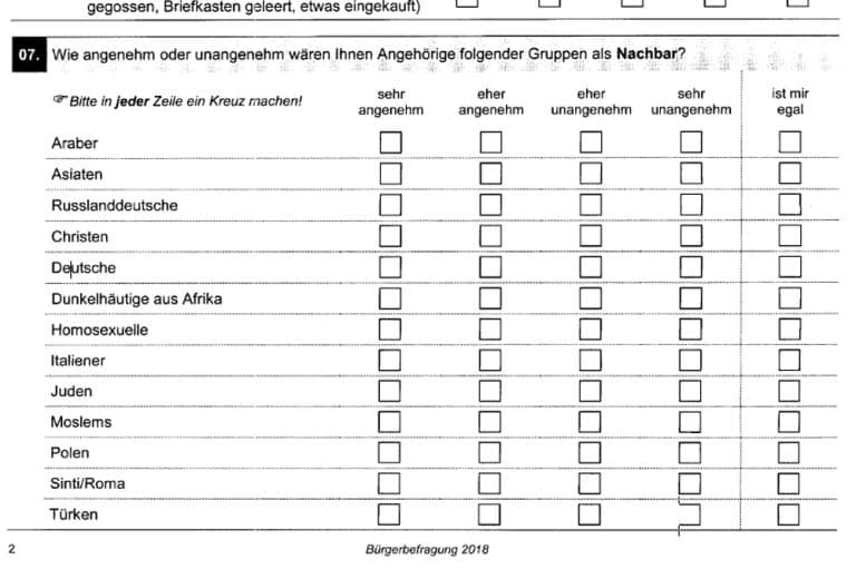 Ein Leipziger Fragebogen Mit Menschenverachtung Zum Ankreuzen ...