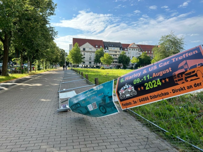 Folgen des Unwetters in Leipzig-Südost am 18. Juni 2024. Foto: LZ