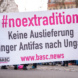 Demobanner gegen Auslieferung von Antifaschisten.