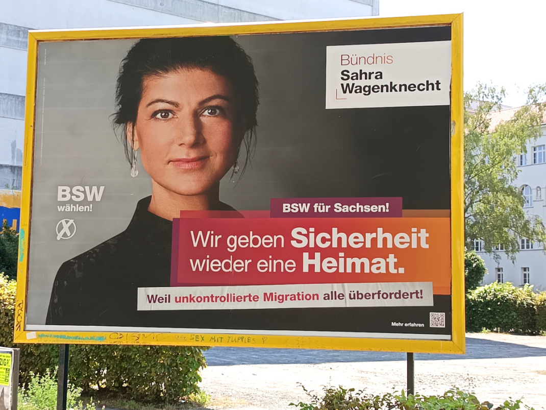 BSW-Wahlplakat zur Landtagswahl 2024. Foto: LZ