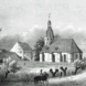 Auenkirche um 1840, historische Zeichnung.