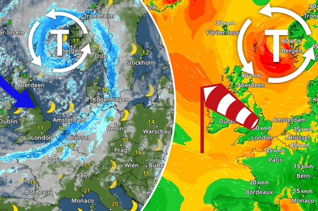 Mit kalter Nordmeerluft beschert uns Tief ZILAN zur Wochenmitte Herbstwetter der ungemütlichen Sorte. Quelle: WetterOnline