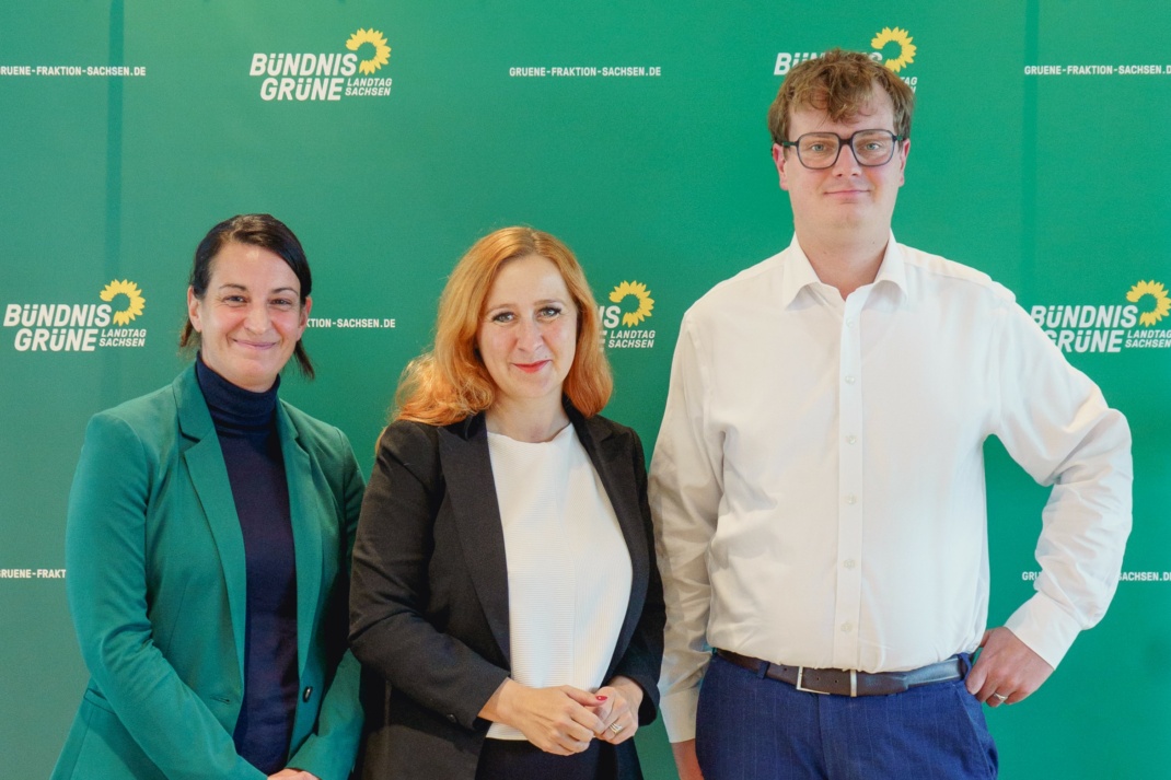 Christin Melcher, Franziska Schubert und Valentin Lippmann. Foto: Jaroslaw Kubiak