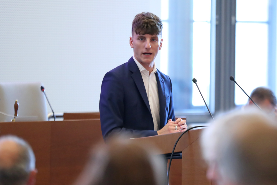 Marius Beyer (AfD) im Leipziger Stadtrat.