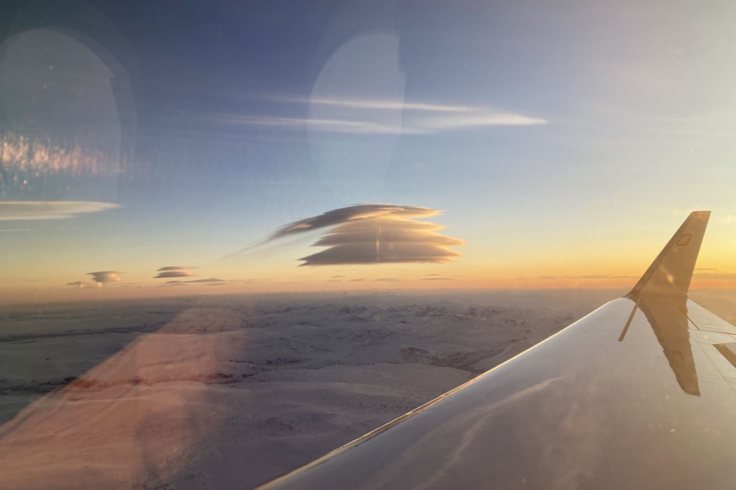 Blick aus dem HALO-Flugzeug: Forschende untersuchten die Bewegung der arktischen Luftmassen. Foto: Prof. Dr. Manfred Wendisch/Universität Leipzig