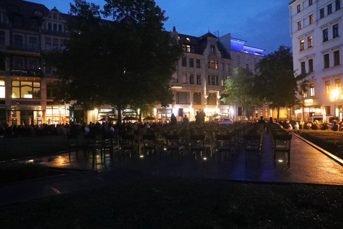 Kundgebung: „365 Tage 7. Oktober. Solidarität mit Israel. Gegen jeden Antisemitismus“. Gedenkstätte Alte Synagoge in der Gottschedstraße, 7. Oktober 2024. Foto: Jan Kaefer