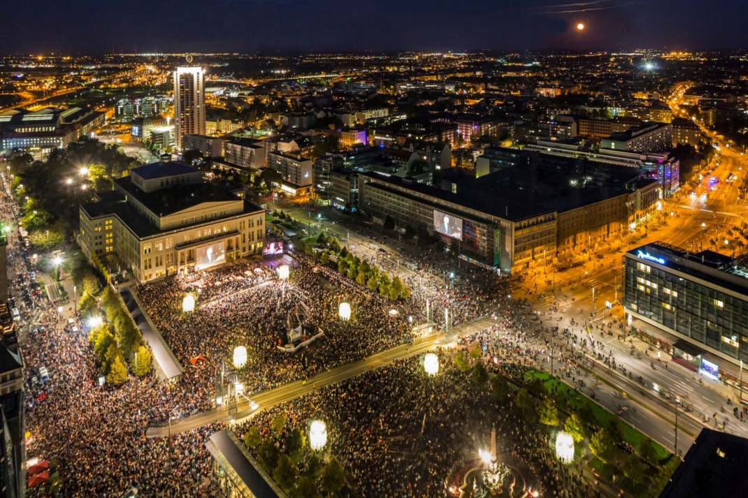 Lichtfest, Luftaufnahme.