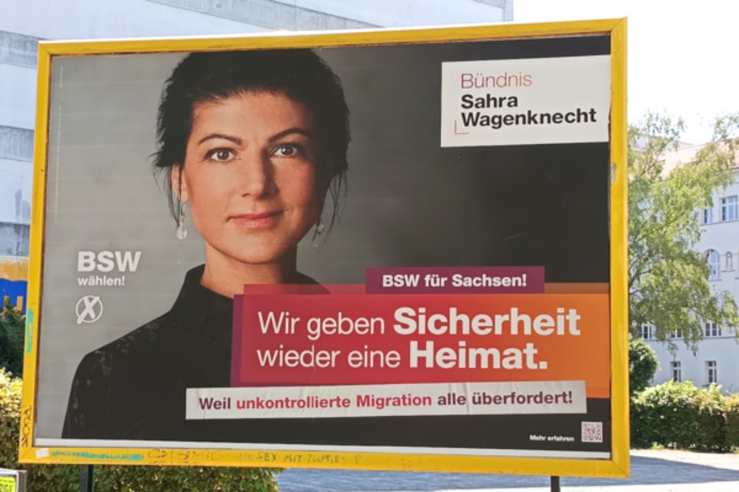 BSW-Wahlplakat zur Landtagswahl 2024.