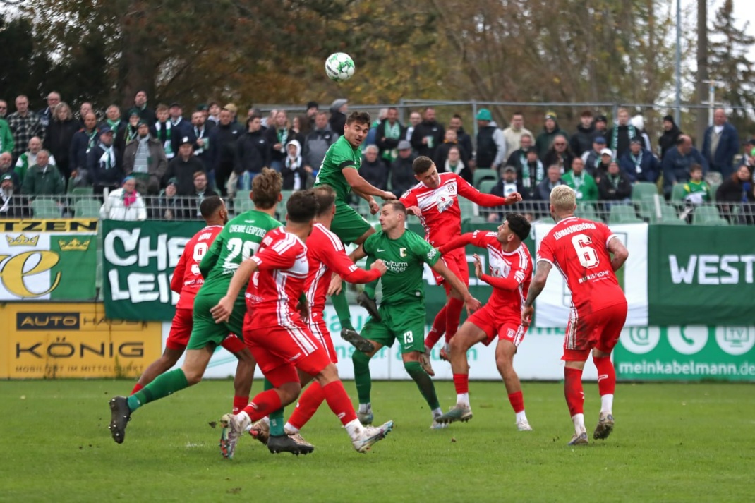 BSG Chemie Leipzig gegen den Halleschen FC am 2. November 2024. Foto: Jan Kaefer