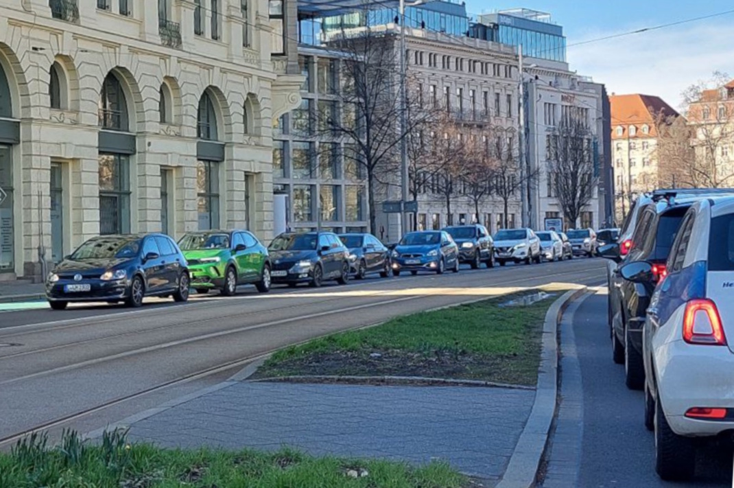 Rushhour auf dem Dittrichring.